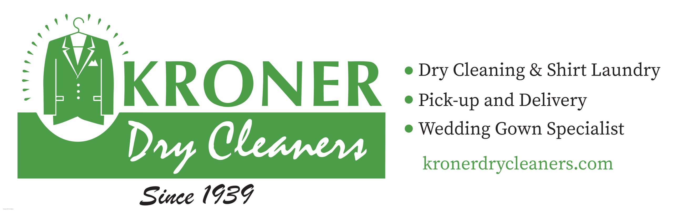 Kroner Dry Cleaner Banner Logo